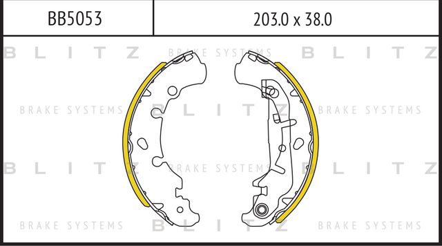 Колодки тормозные барабанные (Blitz). Артикул BB5053