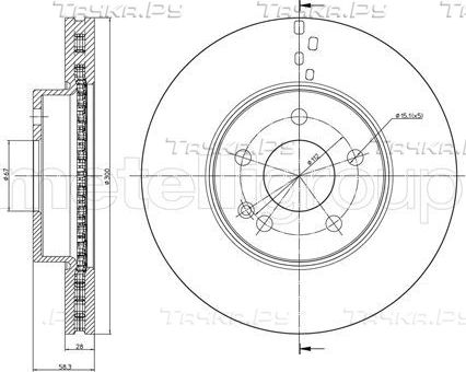 Тормозной диск Trusting передний для Mercedes-Benz Vito II (W639) 2003-2014. Артикул DF970