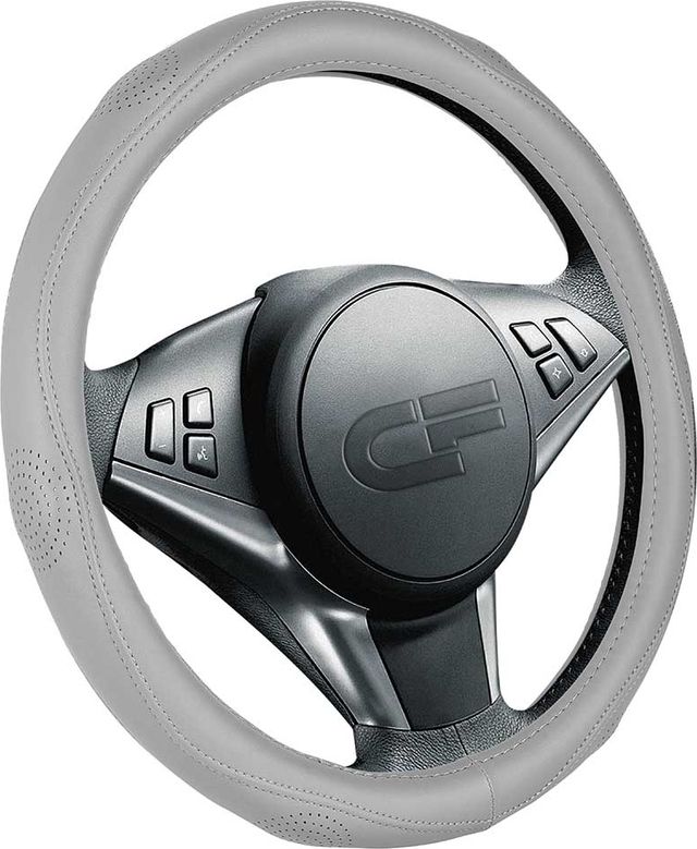 Оплётка на руль CarFashion Solaris (размер M, экокожа, цвет СВЕТЛО-СЕРЫЙ). Артикул 31386