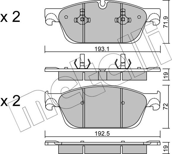 Тормозные колодки Metelli. Артикул 22-0967-0