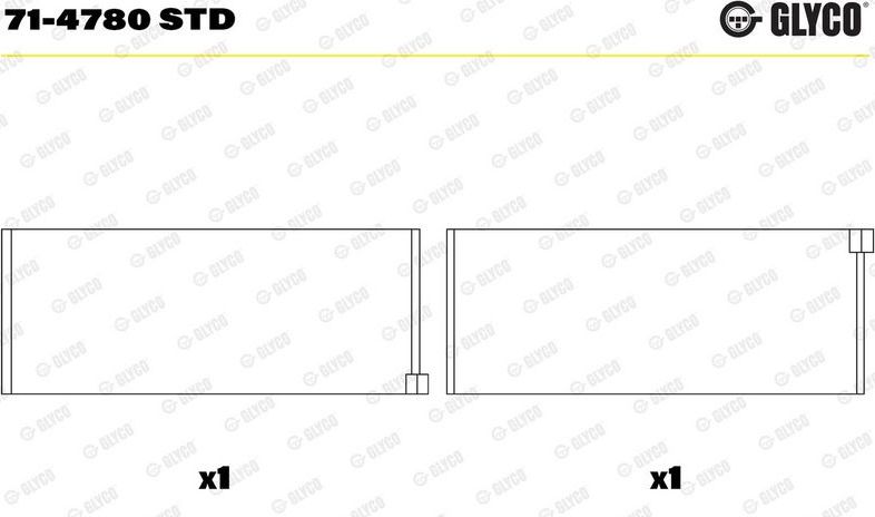 Вкладыши шатунные Glyco для Alfa Romeo 147 I 2002-2010. Артикул 71-4780 STD