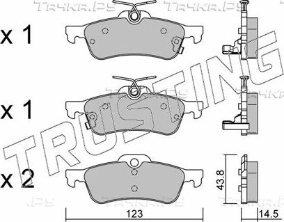 Тормозные колодки Trusting задние для Toyota Yaris III 2010-2014. Артикул 572.1