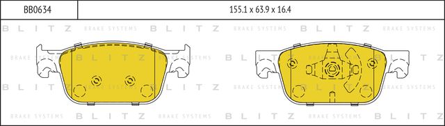 Колодки тормозные дисковые передние (Blitz). Артикул BB0634