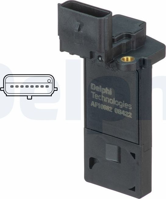 Датчик массового расхода воздуха (ДМРВ) Delphi для Opel Insignia I 2008-2017. Артикул AF10682-12B1