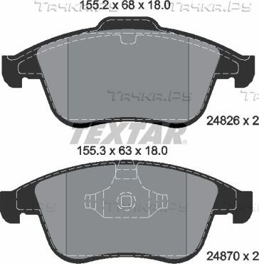 Тормозные колодки Textar Q+ передние для Renault Grand Scenic III 2009-2015. Артикул 2482601
