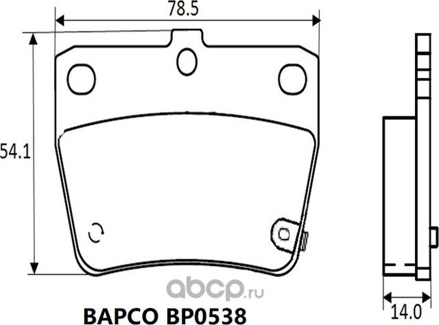 Колодки тормозные дисковые зад. CHERY TIGGO 06-08 TOYOTA RAV 4 II ( (Bapco). Артикул BP0538