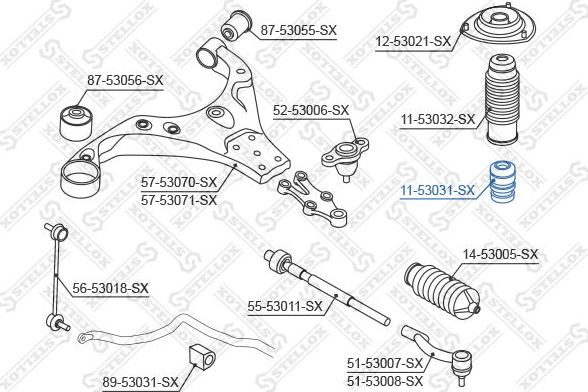 Отбойник амортизатора (стойки) Stellox. Артикул 11-53031-SX
