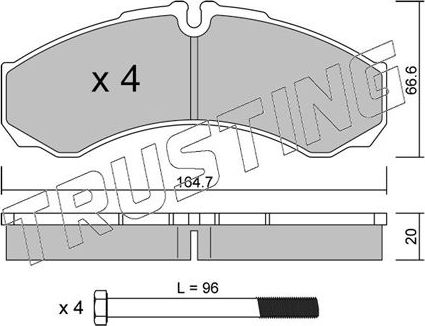 Тормозные колодки Trusting. Артикул 221.0