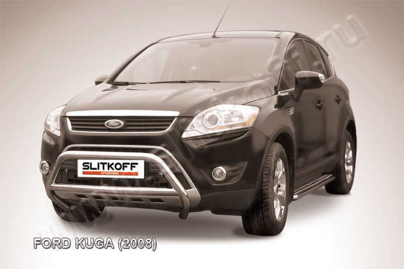 Кенгурятник Slitkoff d57 низкий с перемычкой для Ford Kuga I 2008-2012. Артикул FKG003