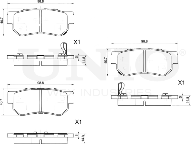 Колодки тормозные дисковые, комплект (Unio). Артикул BRP-20250