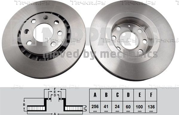Тормозной диск Nipparts передний для Opel Calibra 1989-1997. Артикул J3300907