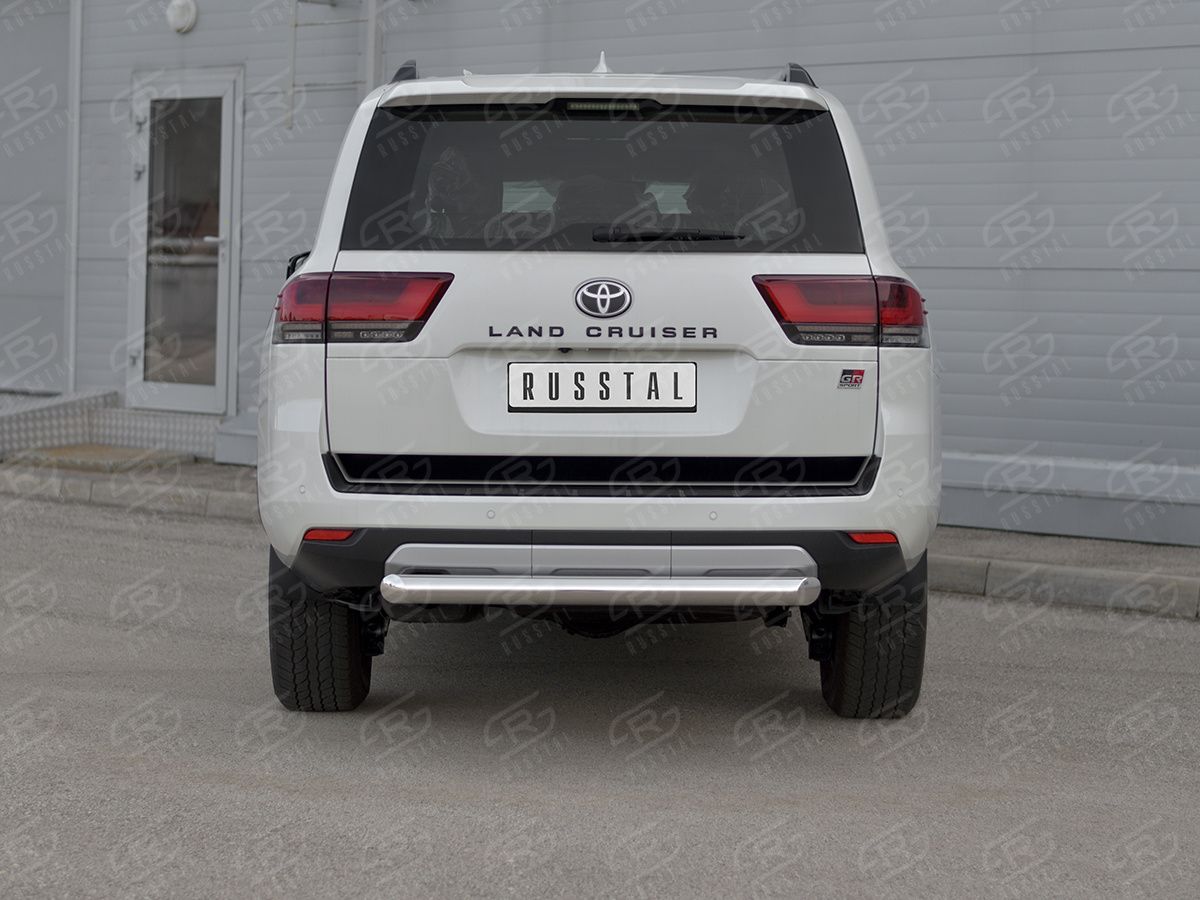 Защита RusStal заднего бампера d76 дуга для Toyota Land Cruiser 300 GR Sport 2021-2026. Артикул TLCZ-003969