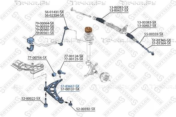 Поперечный рычаг Stellox (Стольное литье). Артикул 57-03667-SX