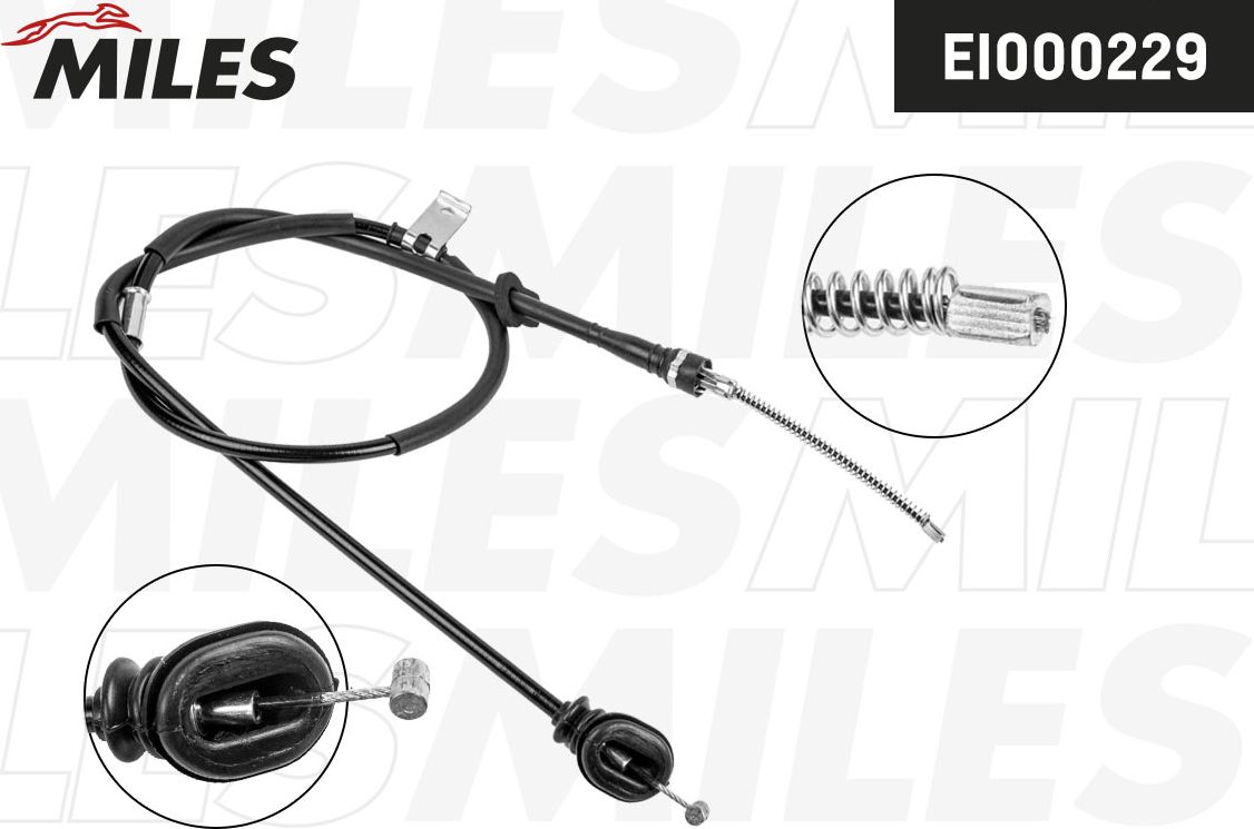 Трос ручника (тросик ручного тормоза) Miles. Артикул EI000229