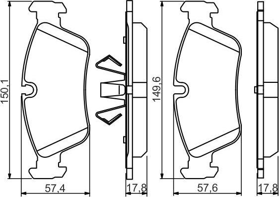Тормозные колодки Bosch. Артикул 0 986 495 276