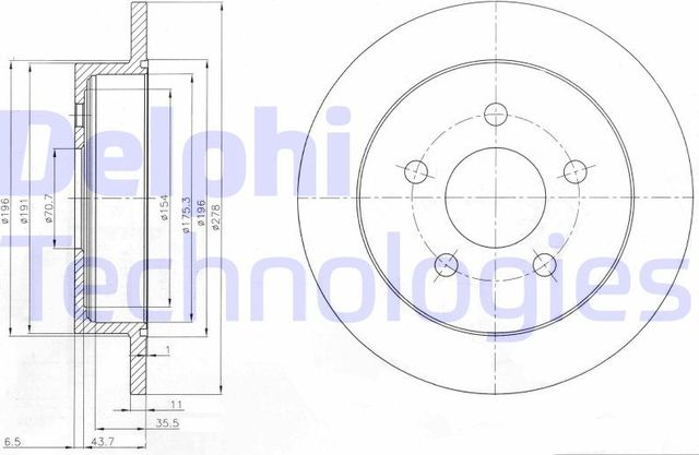 Тормозной диск Delphi задний для Pontiac Grand Prix VI 1997-2003. Артикул BG3143