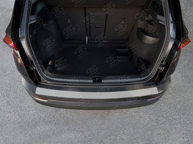 Накладка RusStal на задний бампер (лист нерж., шлифованный) для Skoda Karoq 2020-2026. Артикул SKKN-003450