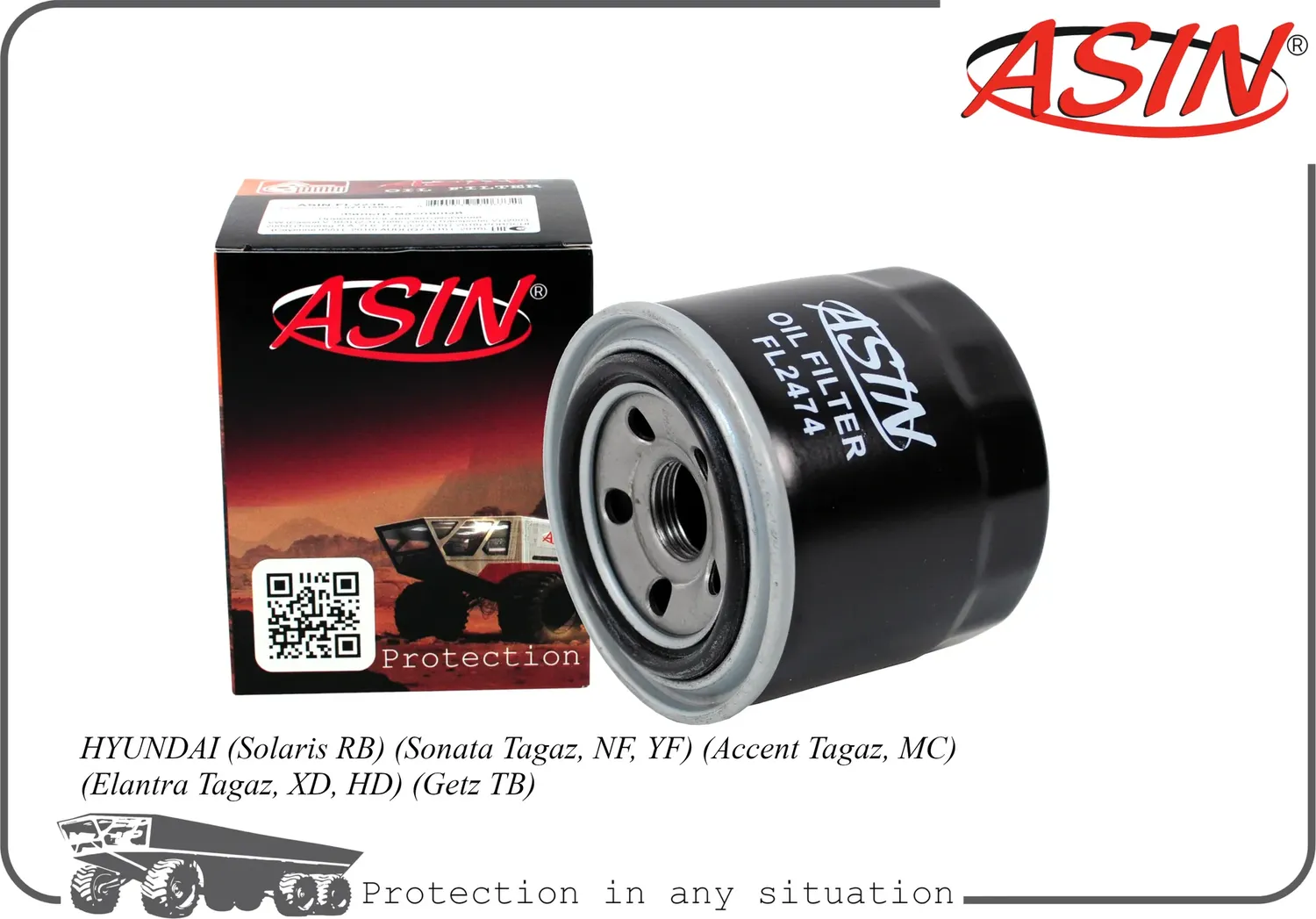 Фильтр масляный (Asin). Артикул ASINFL2474