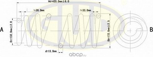 Пружина подвески G.U.D. передняя для Ford Mondeo I 1993-1996. Артикул GCS027529