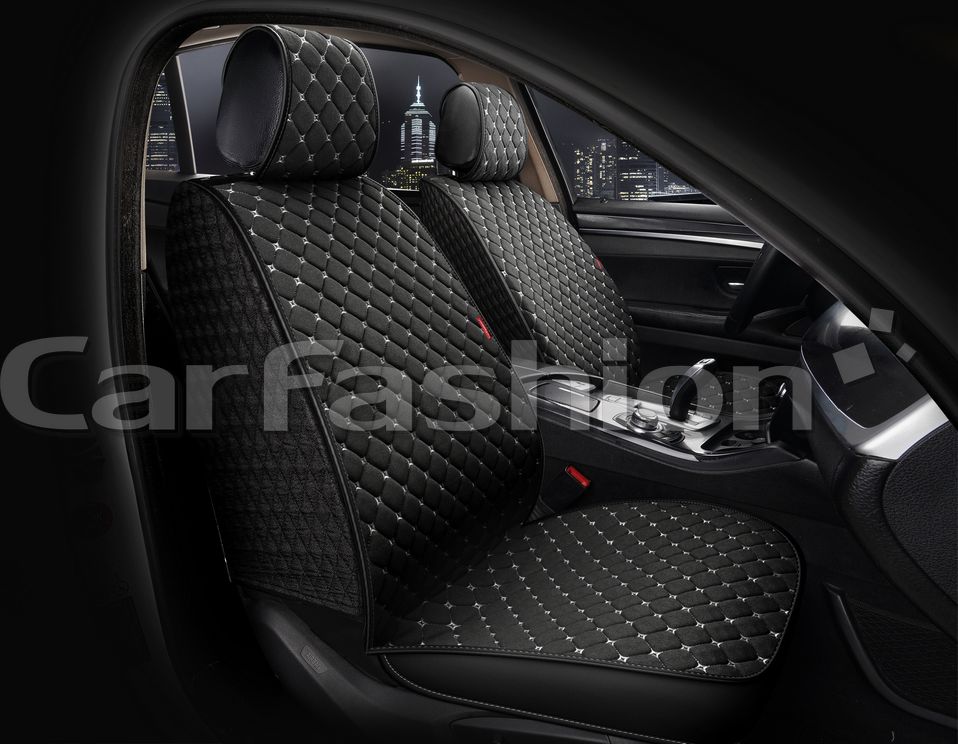 Накидки универсальные CarFashion Cube Front для авто, цвет Черный/Черный/Серый. Артикул 26164