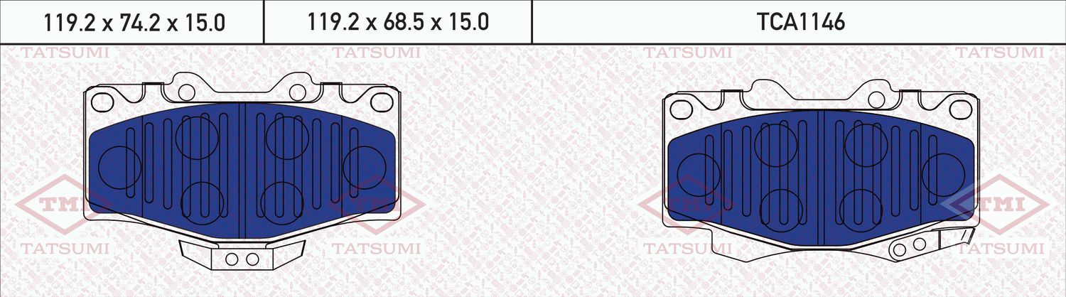Колодки тормозные дисковые передние (Tatsumi). Артикул TCA1146