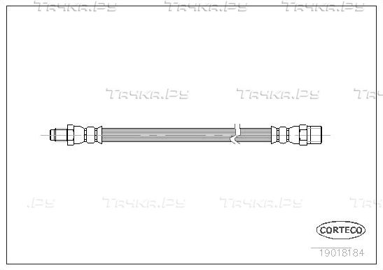 Тормозной шланг Corteco передний/задний наружный для Volkswagen Jetta II 1984-1991. Артикул 19018184