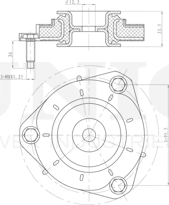 Опора амортизационной стойки (Unio). Артикул RMP-13020