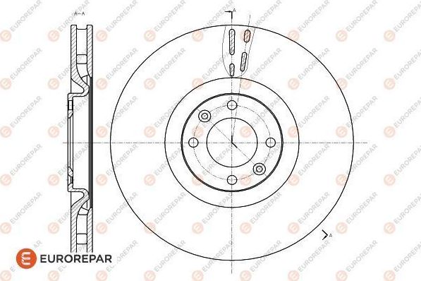 Тормозной диск Eurorepar передний для Citroen DS5 2011-2015. Артикул 1618864780