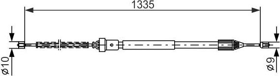 Трос ручника (тросик ручного тормоза) Bosch задний левый для Renault Clio II 1998-2015. Артикул 1 987 477 783