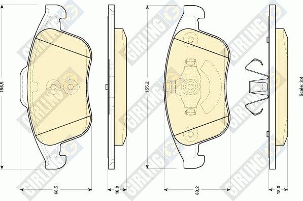 Тормозные колодки Girling. Артикул 6118962