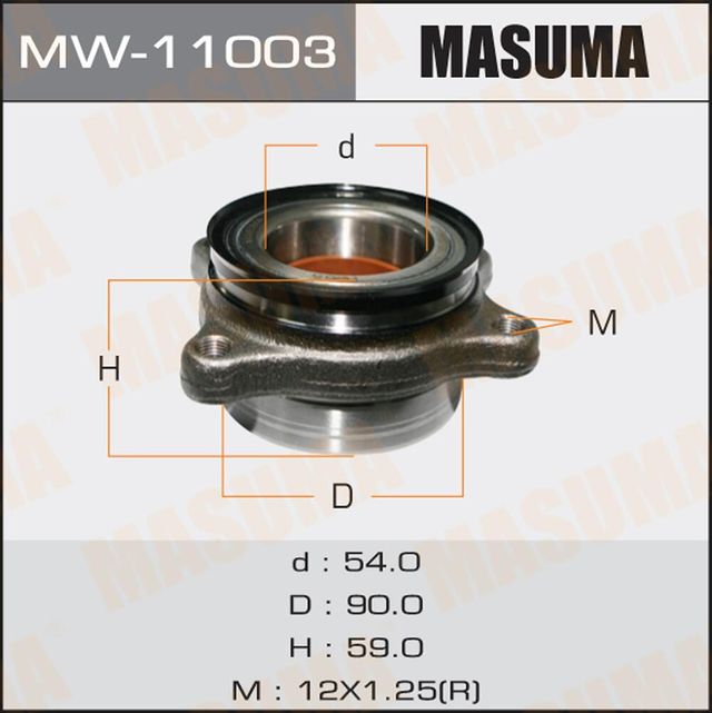 Ступичный подшипник (комплект) Masuma. Артикул MW-11003