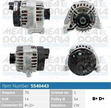Генератор Meat & Doria для Fiat Strada 1999-2026. Артикул 5540443
