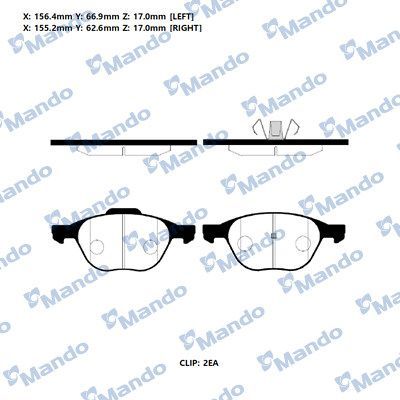 Тормозные колодки Mando. Артикул RMPA06NS
