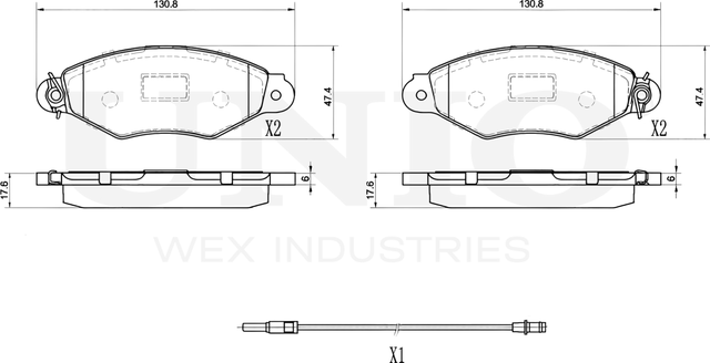 Колодки тормозные дисковые, комплект (Unio). Артикул BRP-20036