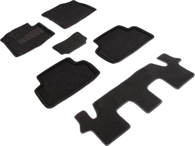 Коврики 3D Seintex для салона Kia Sorento IV 7 мест 2020-2026 ЧЕРНЫЕ. Артикул 95069