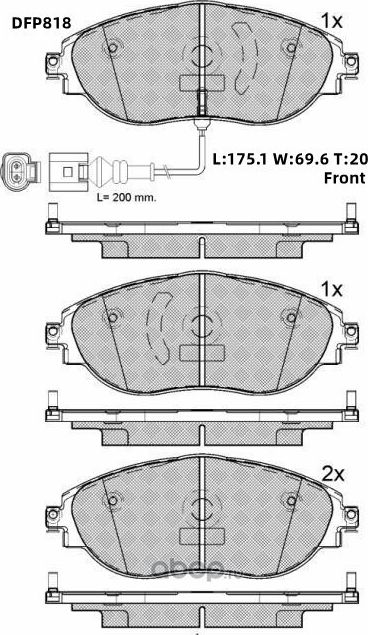 Колодки тормозные дисковые Double Force Double Force. Артикул DFP818