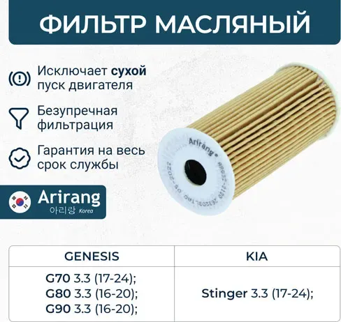 Фильтр масляный (Arirang). Артикул ARG322120