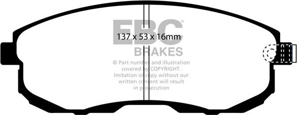 Тормозные колодки EBC Brakes. Артикул DP1636