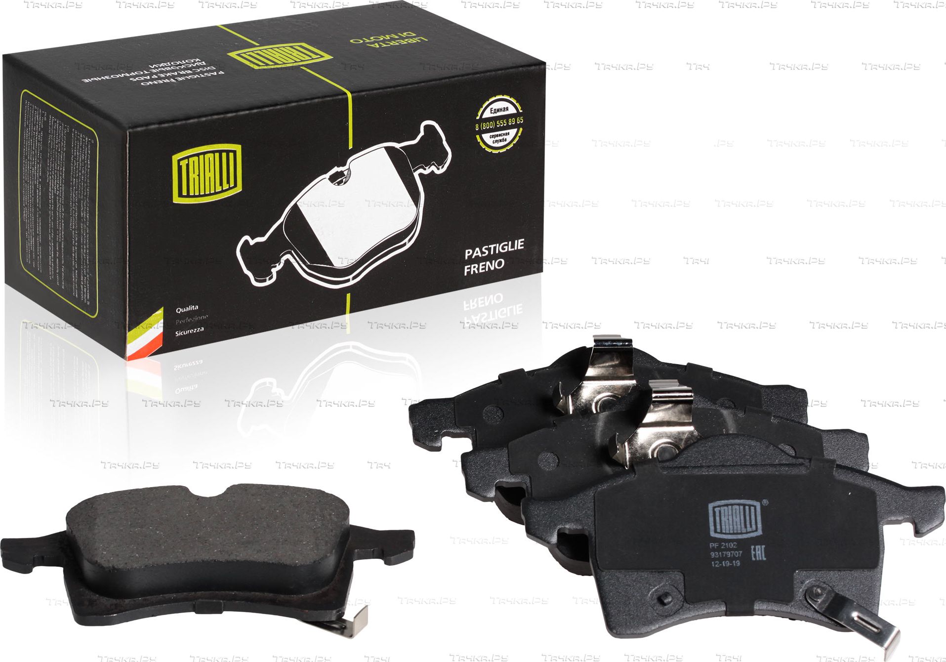 Тормозные колодки Trialli передние для Chevrolet Corsa 1994-2002. Артикул PF 2102