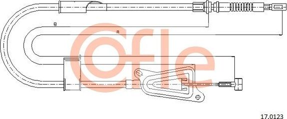 Трос ручника (тросик ручного тормоза) Cofle задний правый для Nissan Almera N16 2000-2006. Артикул 92.17.0123