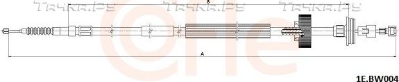 Трос ручника (тросик ручного тормоза) Cofle. Артикул 92.1E.BW004