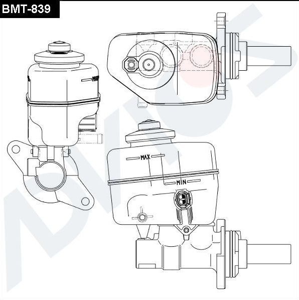 Тормозной цилиндр главный Advics (алюминий) для Toyota Land Cruiser Prado 150 2009-2026. Артикул BMT-839