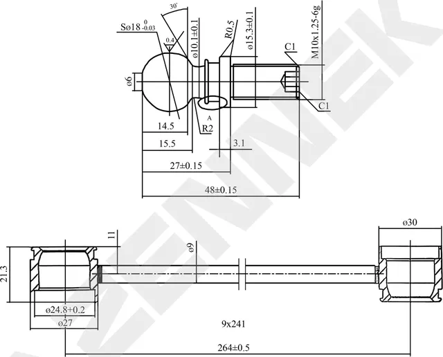 Тяга стабилизатора передняя MAZDA 323/PREMACY 00 (Zennek). Артикул DST0096