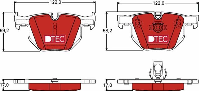 Тормозные колодки TRW DTEC COTEC. Артикул GDB1727DTE