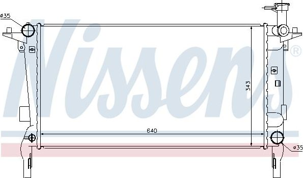 Радиатор охлаждения двигателя Nissens. Артикул 67554