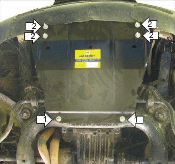 Защита Мотодор для картера Audi 100 С4 (1.8, 2.3) 1990-1994. Артикул 70106