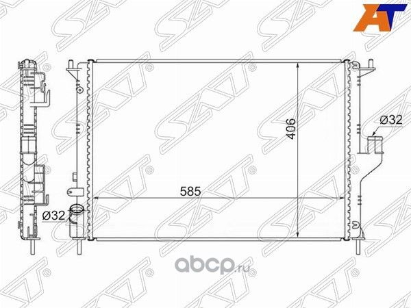 РАДИАТОР RENAULT LOGAN 1.41.6 С КОНДИЦИОНЕРОМ 08- (SAT). Артикул RN0002081