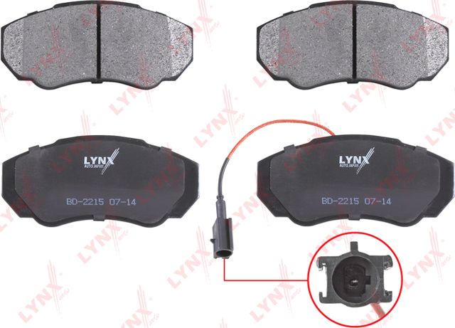 Тормозные колодки LYNXauto передние для Fiat Ducato III 2006-2026. Артикул BD-2215