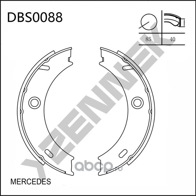 Колодки тормозные барабанные MERCEDES W463 89->, SPRINTER 95-12 (Zennek). Артикул DBS0088