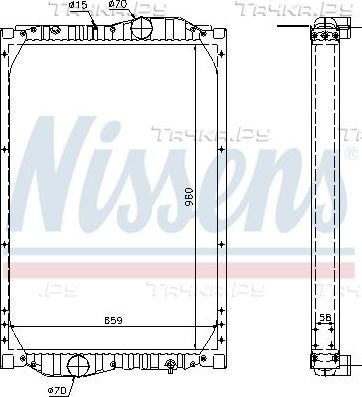 Радиатор охлаждения двигателя Nissens. Артикул 69604A